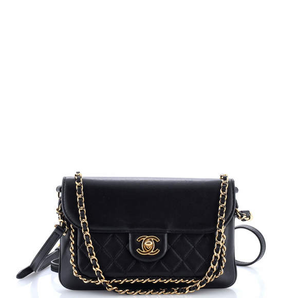 Chanel Small Unchained Flap Crossbody Bag Quilted Lambskin - Picture 1 of 6